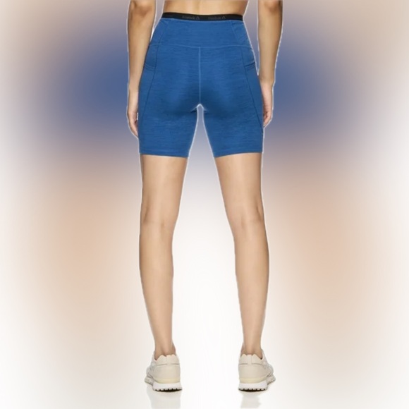 Reebok Blue Bike Shorts High-Waisted Performance Fit - Picture 2 of 4